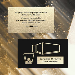 Carte de visite d'événement Gold Parties scintilla