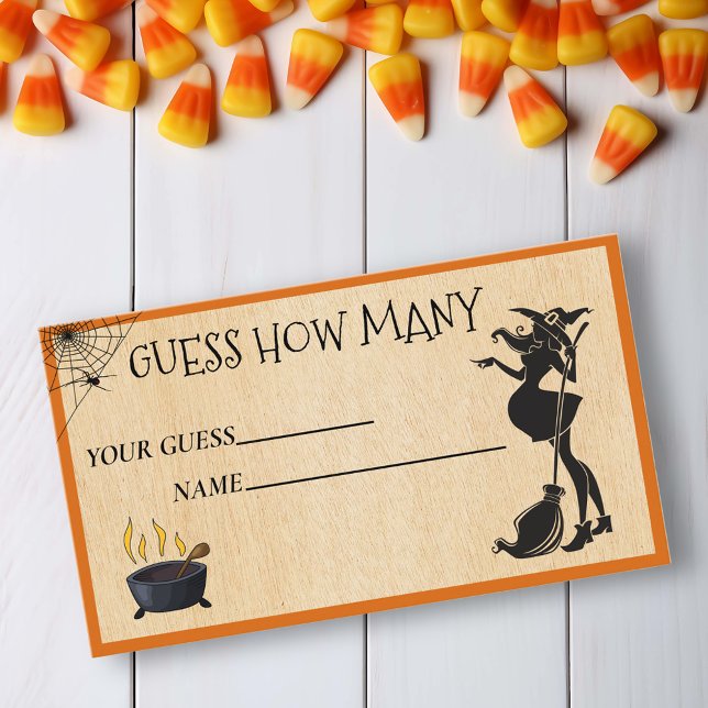 Carte De Visite Devinez combien de bébés brassant sorcière Hallowe (Créateur téléchargé)
