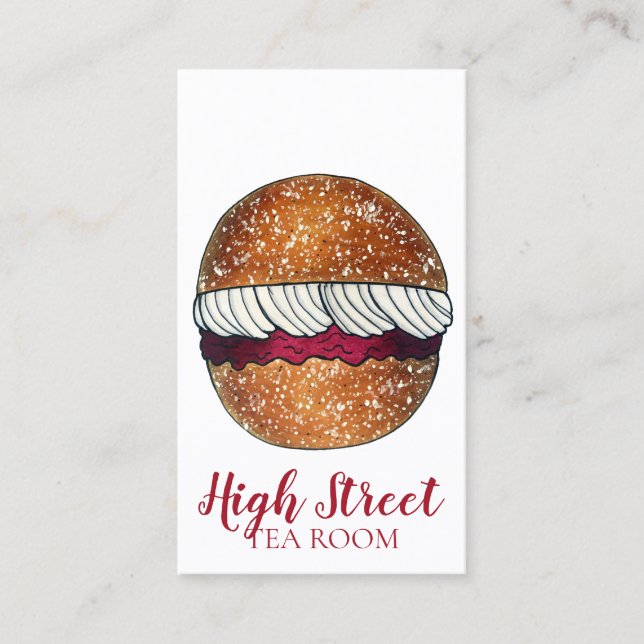 Carte De Visite Devonshire Split Cream Jam Tea Shoppe Café Boulang (Devant)