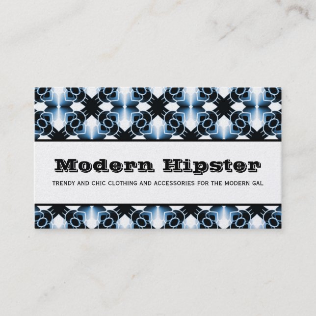 Carte de visite d'extravagance rayonnante, Bleu vi (Devant)