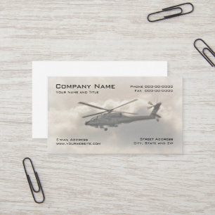 Carte de visite d'hélicoptère militaire