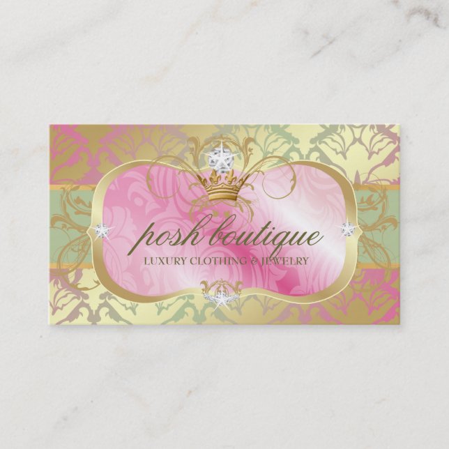 Carte De Visite Diadème rose somptueux de miroitement du plateau (Devant)