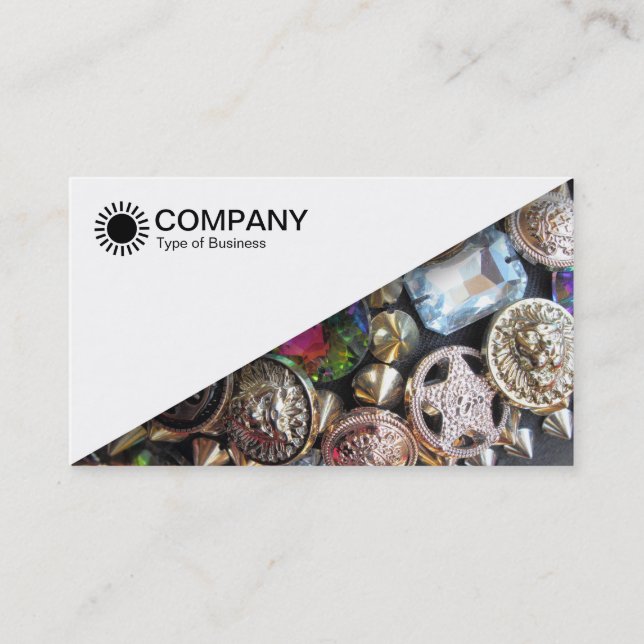 Carte De Visite Diagonal V2 - Blanc - Bling (Devant)