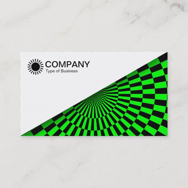 Carte De Visite Diagonal V2 - Blanc - Op Art Green (Devant)