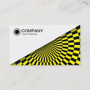 Carte De Visite Diagonal V2 - Blanc - Op Art Jaune