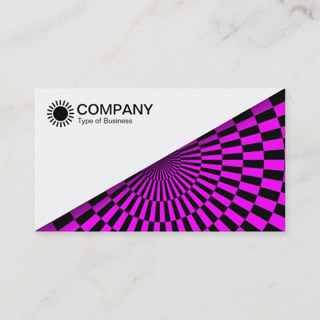 Carte De Visite Diagonal V2 - Blanc - Op Art Magenta (Devant)