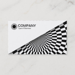 Carte De Visite Diagonal V2 - Blanc - Op Art noir et blanc