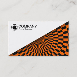 Carte De Visite Diagonal V2 - Blanc - Op Art Orange