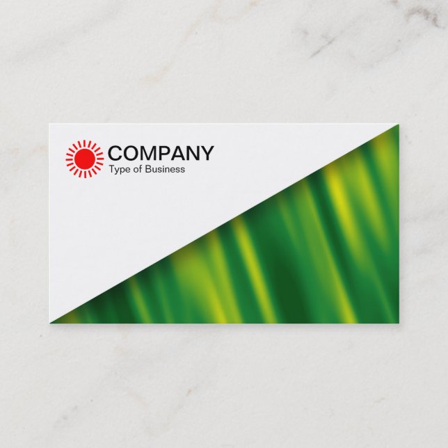 Carte De Visite Diagonal V2 - Blanc - Vague verte Abstact (Devant)