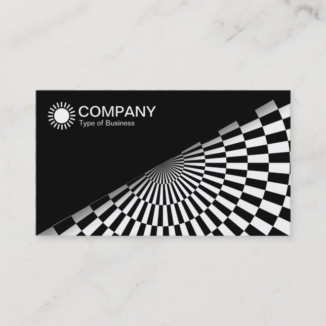 Carte De Visite Diagonal V2 - Noir - Op Art Noir et Blanc (Devant)