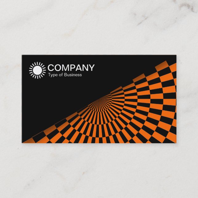 Carte De Visite Diagonal V2 - Noir - Op Art Orange (Devant)