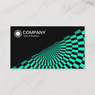 Carte De Visite Diagonal V2 - Noir - Op Art Turquoise