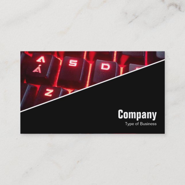 Carte De Visite Diagonal V3 - Noir - Clavier lumineux (Devant)