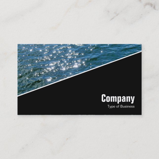Carte De Visite Diagonal V3 - Noir - Eau Étincelante (Devant)