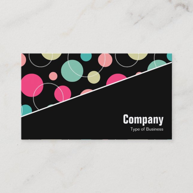 Carte De Visite Diagonal V3 - Noir - Spots & Cercles 150816 (Devant)