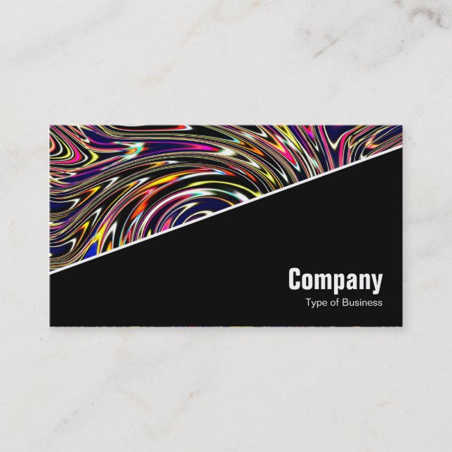 Carte De Visite Diagonal V3 - Noir - Vortex couleur (Devant)