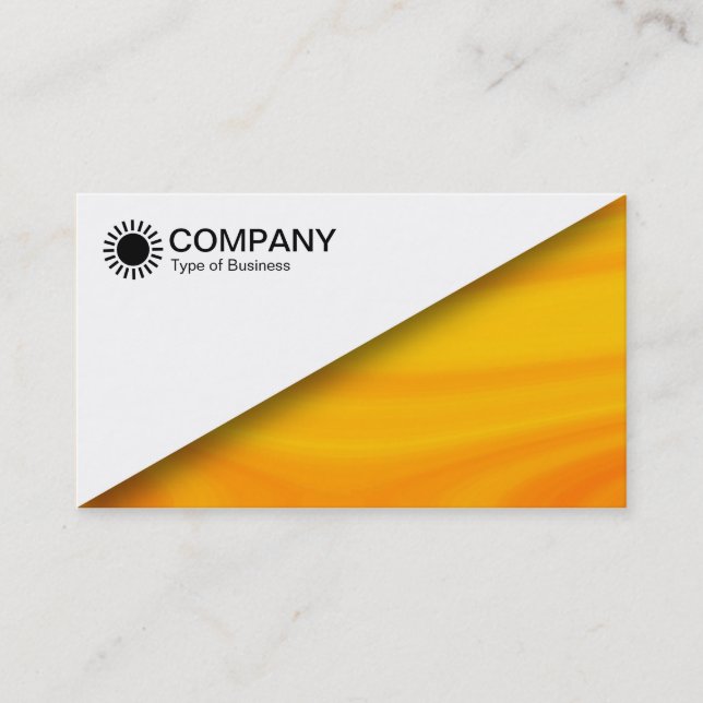 Carte De Visite Diagonale V2 - Blanc - Marbre Orange (Devant)