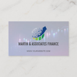 Carte De Visite Diagramme à barres   Dégradé   Financier   IA