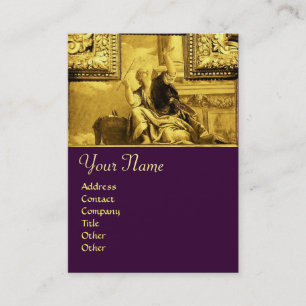 Carte De Visite DIALECTIQUE, jaune or, violet