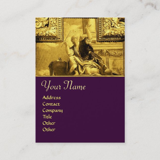 Carte De Visite DIALECTIQUE, jaune or, violet (Devant)