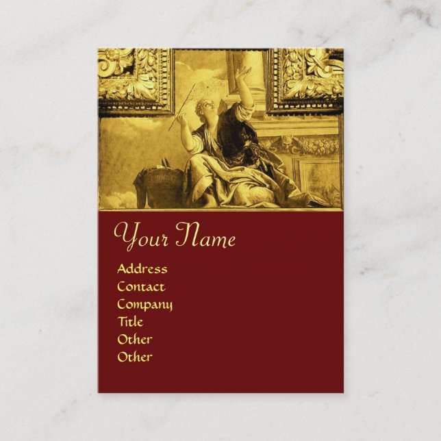 Carte De Visite Dialectique Monogramme, jaune or rouge (Devant)