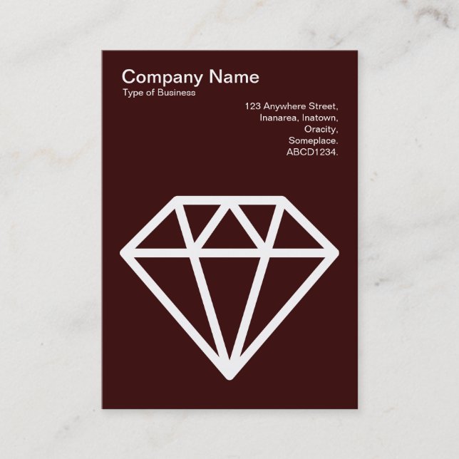 Carte De Visite Diamant - Blanc sur Brown foncé (Devant)