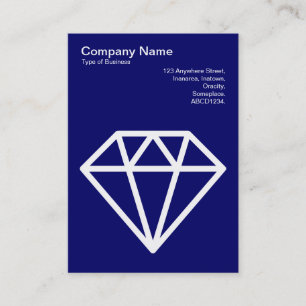Carte De Visite Diamant - Blanc sur Deep Navy