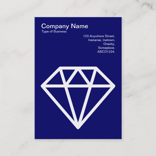 Carte De Visite Diamant - Blanc sur Deep Navy (Devant)