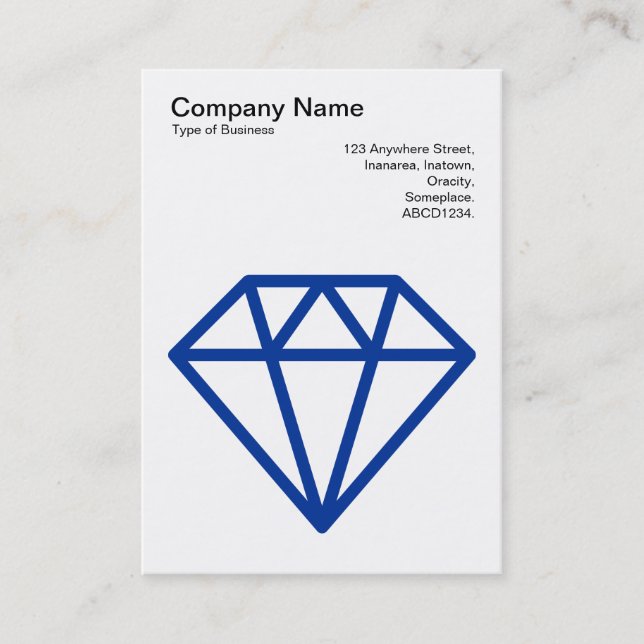 Carte De Visite Diamant - Bleu marine sur blanc (Devant)