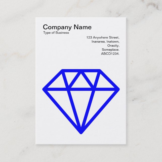 Carte De Visite Diamant - Bleu sur Blanc (Devant)