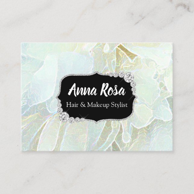 Carte De Visite *~* Diamant bleu turquoise doux pour l'élongation  (Devant)