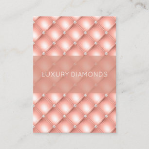 Carte De Visite Diamant Brodé Rose Or Luxe Rose Pâle