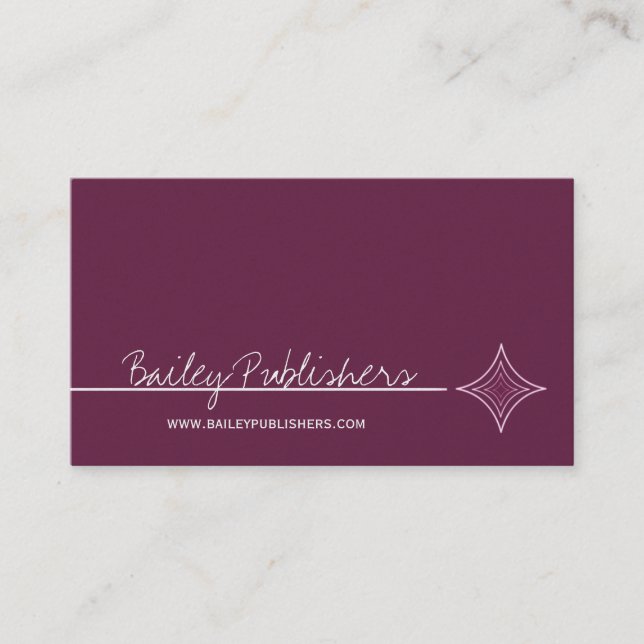Carte de visite diamant lisse, aubergine (Devant)