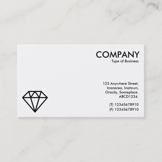 Carte De Visite Diamant - Noir sur Blanc (Devant)