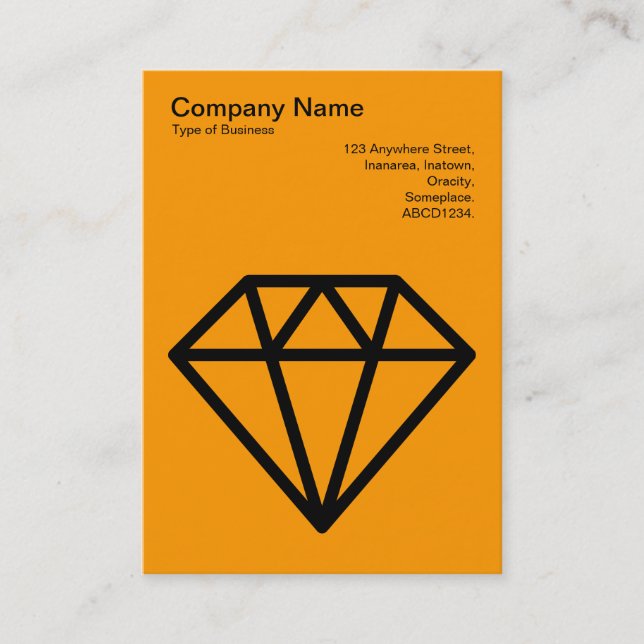Carte De Visite Diamant - Noir sur orange clair (Devant)