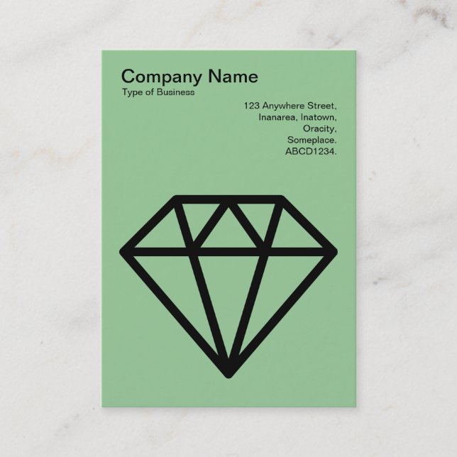 Carte De Visite Diamant - Noir sur vert défraîchi (Devant)