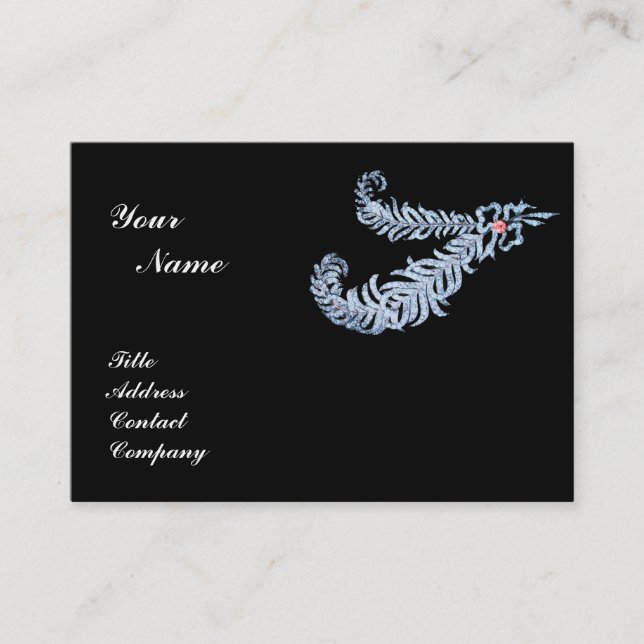 Carte De Visite DIAMANT PLUMES MONOGRAM, rose (Devant)