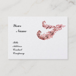 Carte De Visite DIAMANT PLUMES MONOGRAMME ,rose ,perle