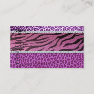 Carte De Visite Diamant pourpre Girly mignon de poster de animal