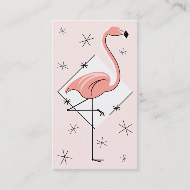 Carte de visite diamant rose flamant rose (Devant)
