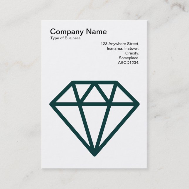 Carte De Visite Diamant - Vert mousse foncée sur blanc (Devant)