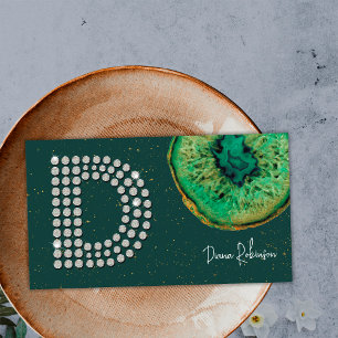 Carte De Visite Diamants Agate Émeraude Monogramme Lettre D Initia