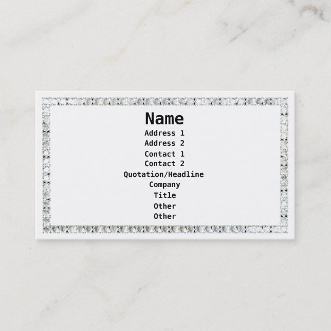 Carte De Visite Diamants blancs (Devant)