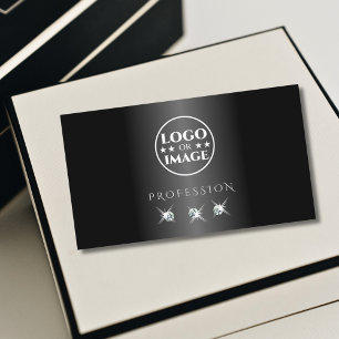 Carte De Visite Diamants brillants noirs et blancs modernes Ajoute