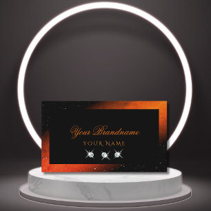 Carte De Visite Diamants brillants orange brillants et brillants