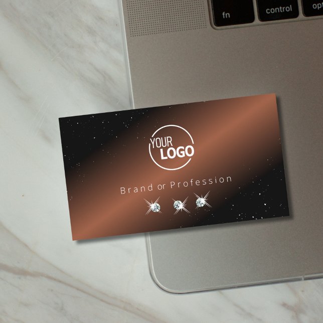 Carte De Visite Diamants Brown  noirs très élégants Ajouter un log (Créateur téléchargé)