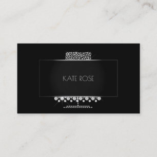 Carte De Visite Diamants Crystal Black Silver Designer