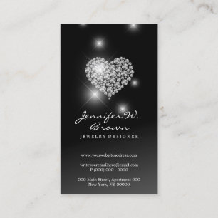 Carte De Visite Diamants d'argent bijoux de luxe bijoux