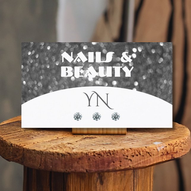 Carte De Visite Diamants de Parties scintillant étincelante blanc  (Créateur téléchargé)