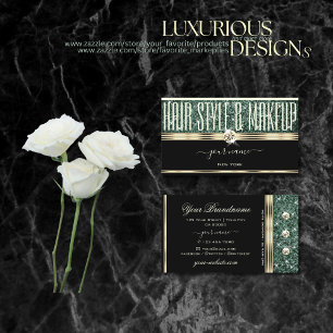 Carte De Visite Diamants de Parties scintillant verte de la Forêt-